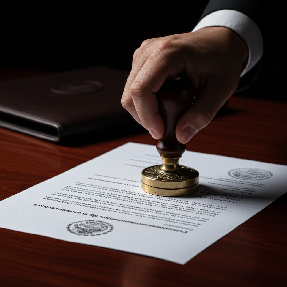 Firma de documentos para gestión de permisos regulatorios